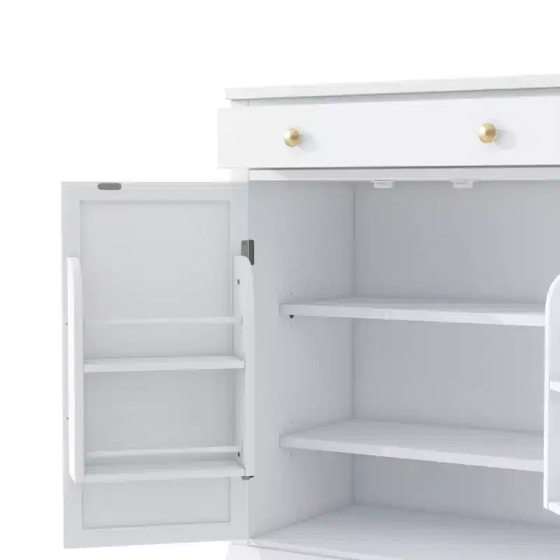Mobile credenza moderno Okak, mobile d'accento con 2 ripiani regolabili e 2 ripiani sulla porta, mobile contenitore per soggiorno, ingresso, corridoio
