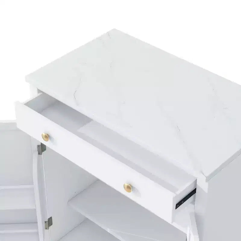 Mobile credenza moderno Okak, mobile d'accento con 2 ripiani regolabili e 2 ripiani sulla porta, mobile contenitore per soggiorno, ingresso, corridoio