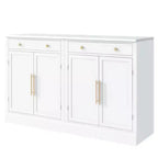 Mobile credenza moderno Okak, mobile d'accento con 2 ripiani regolabili e 2 ripiani sulla porta, mobile contenitore per soggiorno, ingresso, corridoio