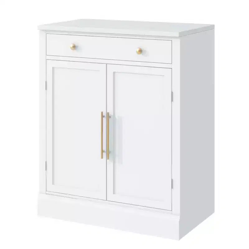 Mobile credenza moderno Okak, mobile d'accento con 2 ripiani regolabili e 2 ripiani sulla porta, mobile contenitore per soggiorno, ingresso, corridoio
