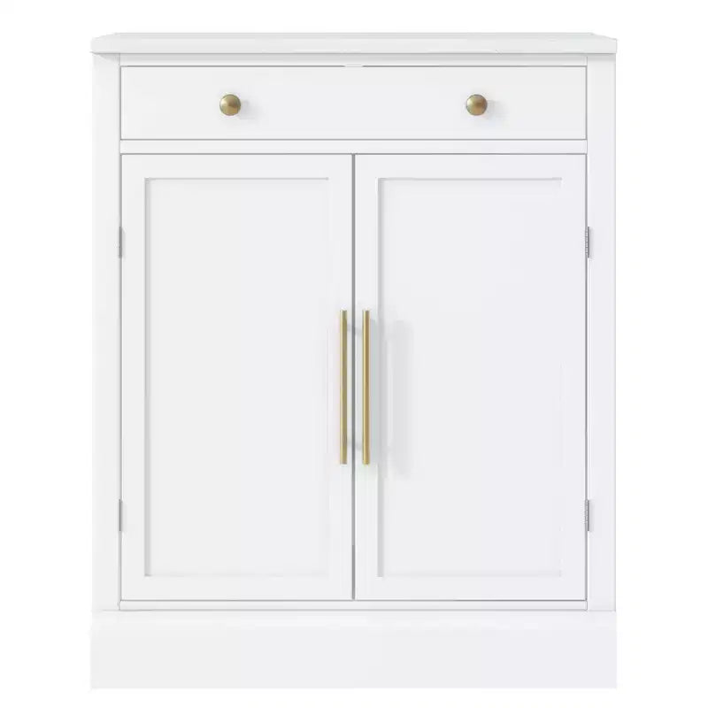 Mobile credenza moderno Okak, mobile d'accento con 2 ripiani regolabili e 2 ripiani sulla porta, mobile contenitore per soggiorno, ingresso, corridoio