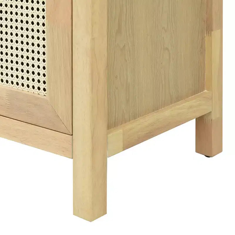 Bahut Okak style Bohème, Buffet avec 4 Portes et 1 Étagère Ouverte, Meuble de Rangement pour Salon, Salle à Manger, Cuisine