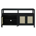 Bahut Okak style Bohème, Buffet avec 4 Portes et 1 Étagère Ouverte, Meuble de Rangement pour Salon, Salle à Manger, Cuisine