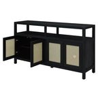 Bahut Okak style Bohème, Buffet avec 4 Portes et 1 Étagère Ouverte, Meuble de Rangement pour Salon, Salle à Manger, Cuisine