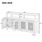 Bahut Okak style Bohème, Buffet avec 4 Portes et 1 Étagère Ouverte, Meuble de Rangement pour Salon, Salle à Manger, Cuisine