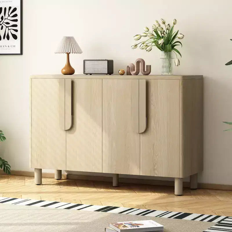 Meuble de rangement en bois Okak, buffet avec 4 portes et 4 étagères, meuble de rangement pour salon, salle à manger, cuisine