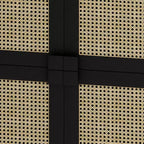 Mobile credenza in rattan Okak, mobile buffet con 4 ante e 8 ripiani, mobiletto contenitore per soggiorno, sala da pranzo, cucina