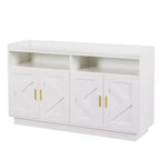 Mobile credenza Okak, credenza a buffet con 4 ante e 2 cassetti, maniglia in metallo, mobile contenitore per soggiorno, sala da pranzo, cucina