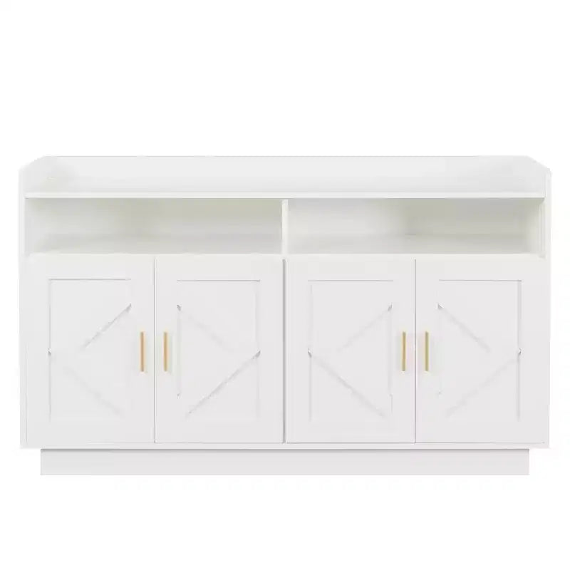 Mobile credenza Okak, credenza a buffet con 4 ante e 2 cassetti, maniglia in metallo, mobile contenitore per soggiorno, sala da pranzo, cucina