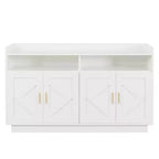 Mobile credenza Okak, credenza a buffet con 4 ante e 2 cassetti, maniglia in metallo, mobile contenitore per soggiorno, sala da pranzo, cucina