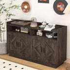 Mobile credenza Okak, credenza a buffet con 4 ante e 2 cassetti, maniglia in metallo, mobile contenitore per soggiorno, sala da pranzo, cucina