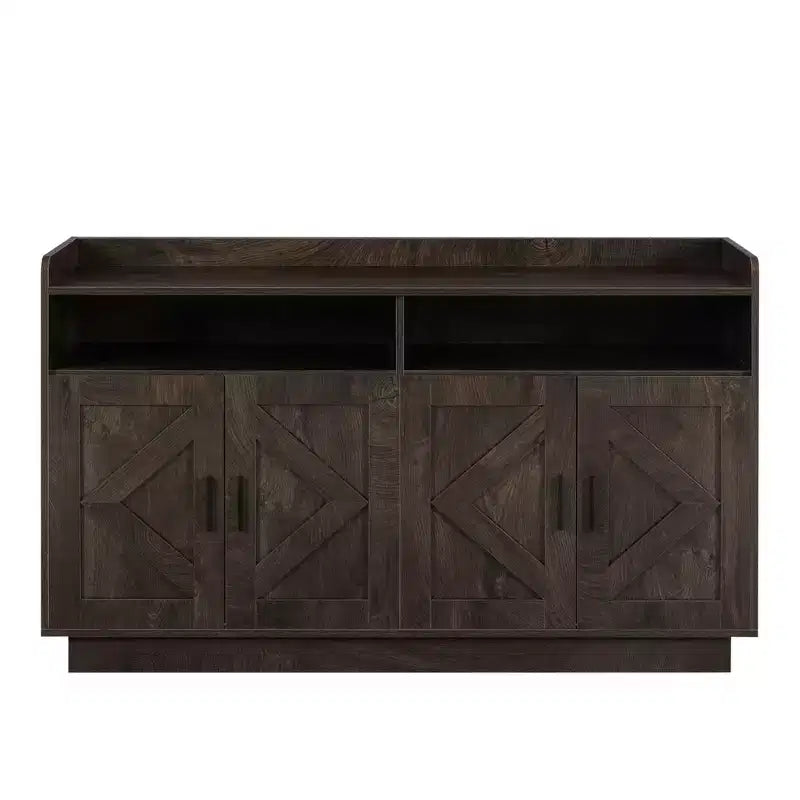 Mobile credenza Okak, credenza a buffet con 4 ante e 2 cassetti, maniglia in metallo, mobile contenitore per soggiorno, sala da pranzo, cucina