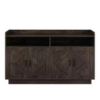 Mobile credenza Okak, credenza a buffet con 4 ante e 2 cassetti, maniglia in metallo, mobile contenitore per soggiorno, sala da pranzo, cucina