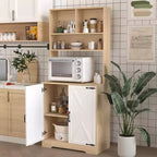 Madia in legno Okak, Mobile Bufft con 4 ante e 2 cassetti, Armadietto contenitore per soggiorno, sala da pranzo, cucina