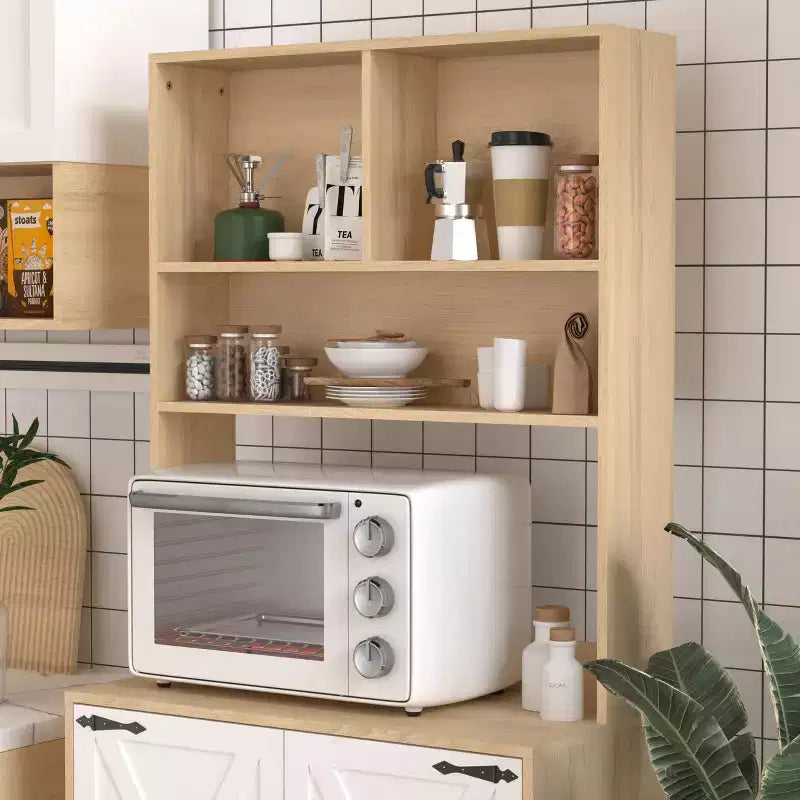 Madia in legno Okak, Mobile Bufft con 4 ante e 2 cassetti, Armadietto contenitore per soggiorno, sala da pranzo, cucina