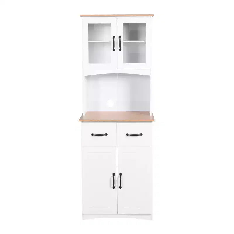 Madia in legno Okak, Mobile Bufft con 4 ante e 2 cassetti, Armadietto contenitore per soggiorno, sala da pranzo, cucina