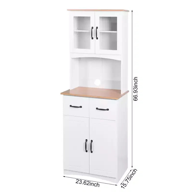 Madia in legno Okak, Mobile Bufft con 4 ante e 2 cassetti, Armadietto contenitore per soggiorno, sala da pranzo, cucina