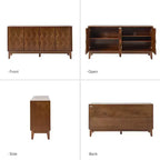 Rosalind 60 Credenza larga moderna con frontali delle ante a rilievo geometrico | KARAT HOME-WALNUT