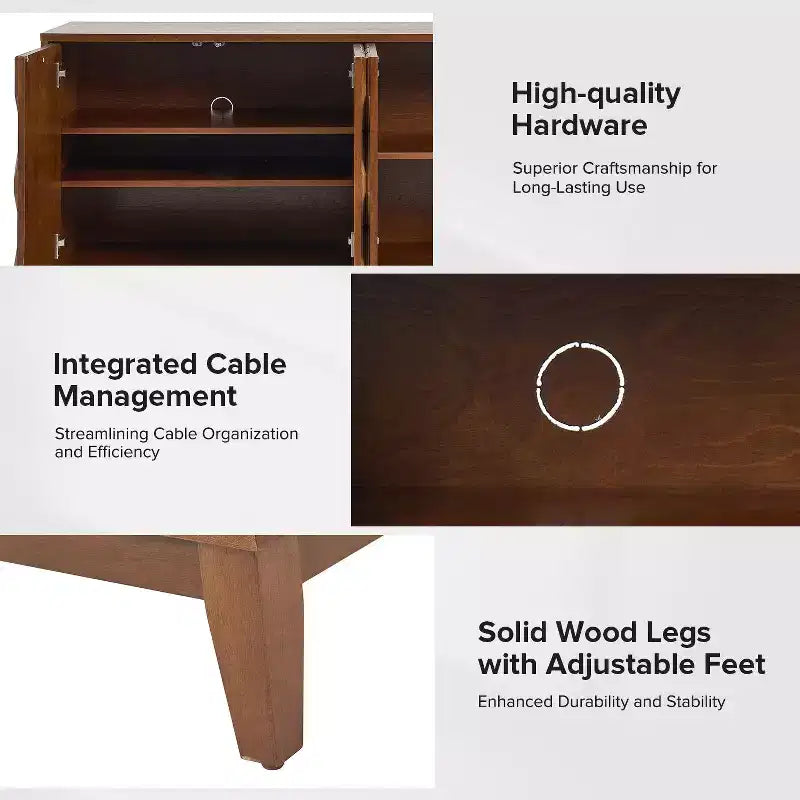 Rosalind 60 Credenza larga moderna con frontali delle ante a rilievo geometrico | KARAT HOME-WALNUT