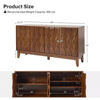 Rosalind 60 Credenza larga moderna con frontali delle ante a rilievo geometrico | KARAT HOME-WALNUT