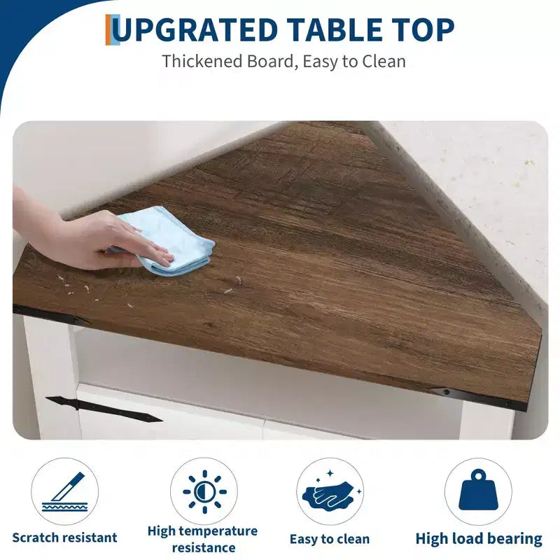 22 Mobiletto Angolare Piccolo ad Angolo a Triangolo per Bagno, Cucina, Soggiorno, Bianco
