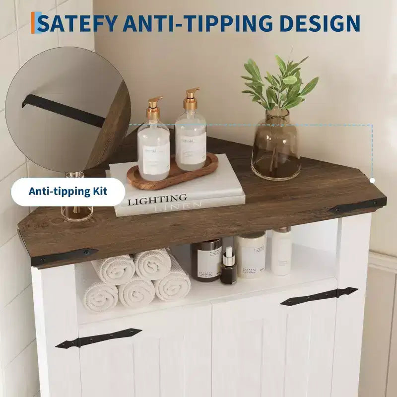 22 Mobiletto Angolare Piccolo ad Angolo a Triangolo per Bagno, Cucina, Soggiorno, Bianco