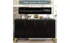 Credenza Zevemomo con mobile contenitore, mobiletto per caffè con ripiano regolabile, 4 ante, nero