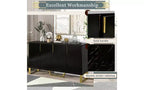 Credenza Zevemomo con mobile contenitore, mobiletto per caffè con ripiano regolabile, 4 ante, nero