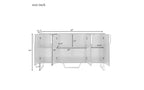 Credenza Zevemomo con mobile contenitore, mobiletto per caffè con ripiano regolabile, 4 ante, nero