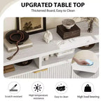 CuisinSmart Mobile Madia Moderno Scanalato da 167 cm, Credenza a 4 Ante con Ripiani Regolabili, per Sala da Pranzo, Soggiorno, Ingresso