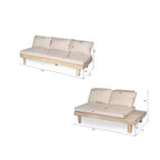 Christopher Knight Home Betty Set Divano Sezionale da Esterno Rustico in Legno di Acacia a 3 Pezzi con Tavolini Laterali Integrati