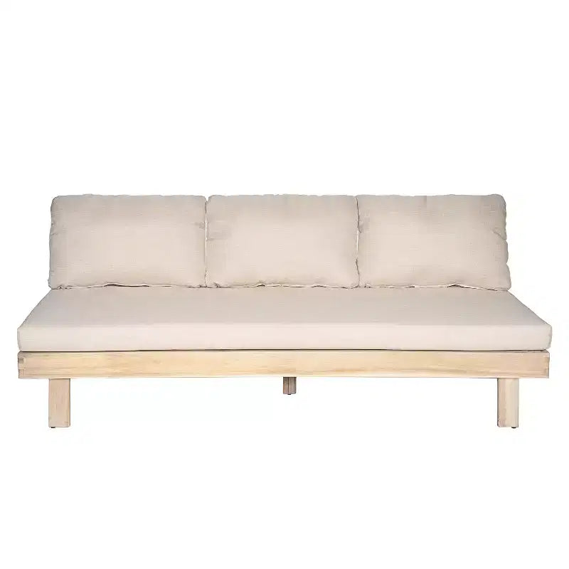 Christopher Knight Home Betty Set Divano Sezionale da Esterno Rustico in Legno di Acacia a 3 Pezzi con Tavolini Laterali Integrati