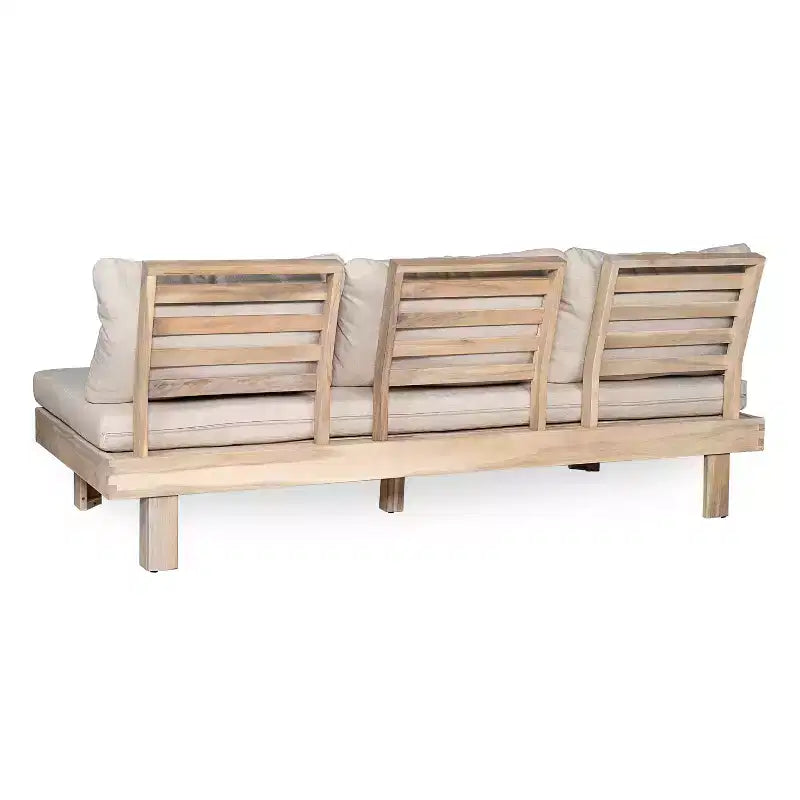 Christopher Knight Home Betty Set Divano Sezionale da Esterno Rustico in Legno di Acacia a 3 Pezzi con Tavolini Laterali Integrati