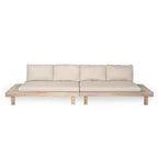 Christopher Knight Home Betty Set Divano Sezionale da Esterno Rustico in Legno di Acacia a 3 Pezzi con Tavolini Laterali Integrati