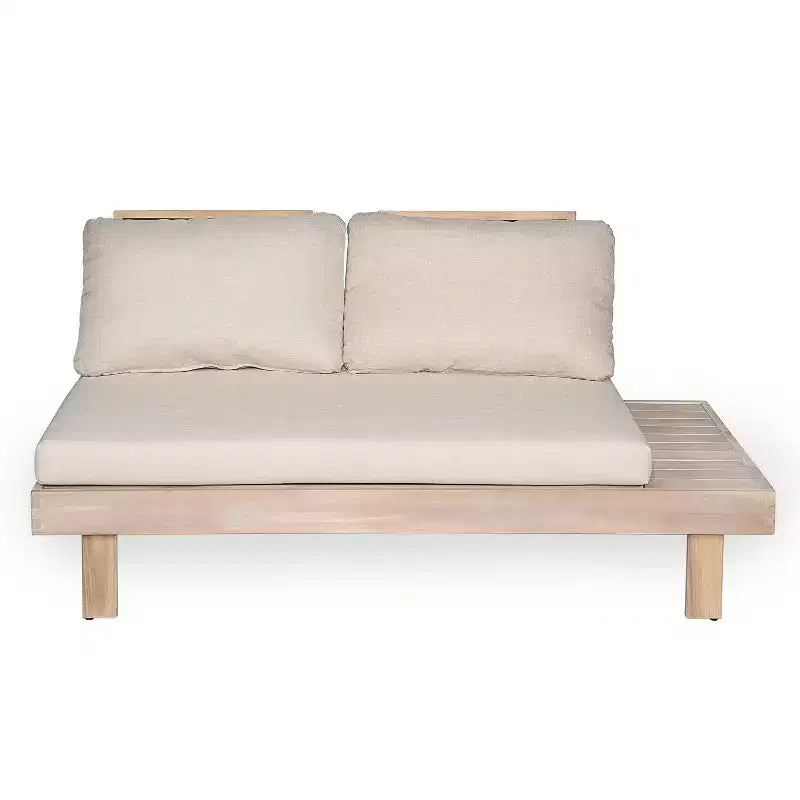 Christopher Knight Home Betty Set Divano Sezionale da Esterno Rustico in Legno di Acacia a 3 Pezzi con Tavolini Laterali Integrati