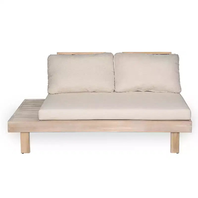Christopher Knight Home Betty Set Divano Sezionale da Esterno Rustico in Legno di Acacia a 3 Pezzi con Tavolini Laterali Integrati