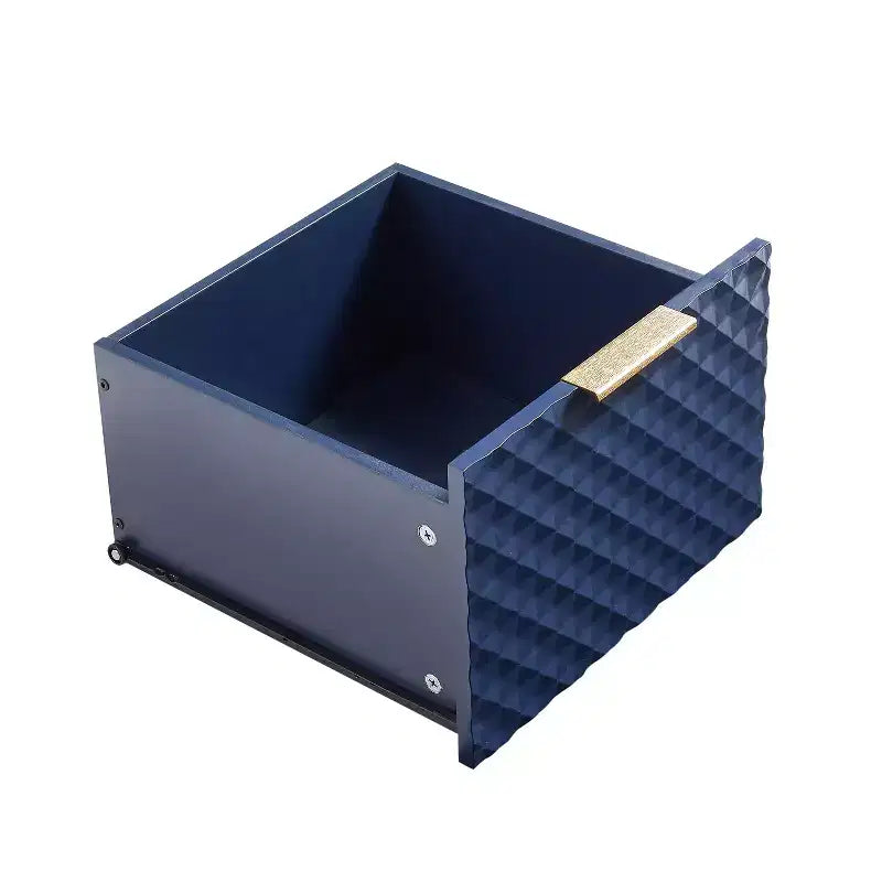 Mobile contenitore Okak Modern Carved con anta in vetro temperato, mobile laterale con piedini in metallo regolabili, mobile credenza per soggiorno
