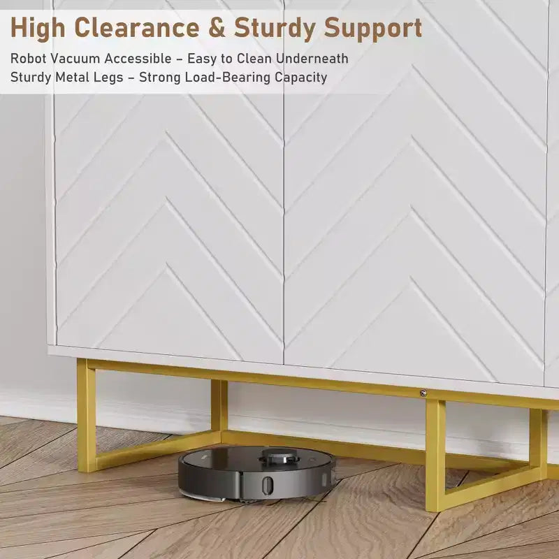 Mobile credenza moderno da 80 cm, armadietto contenitore in legno con ante a spina di pesce e ripiano, tavolo consolle credenza per sala da pranzo e soggiorno