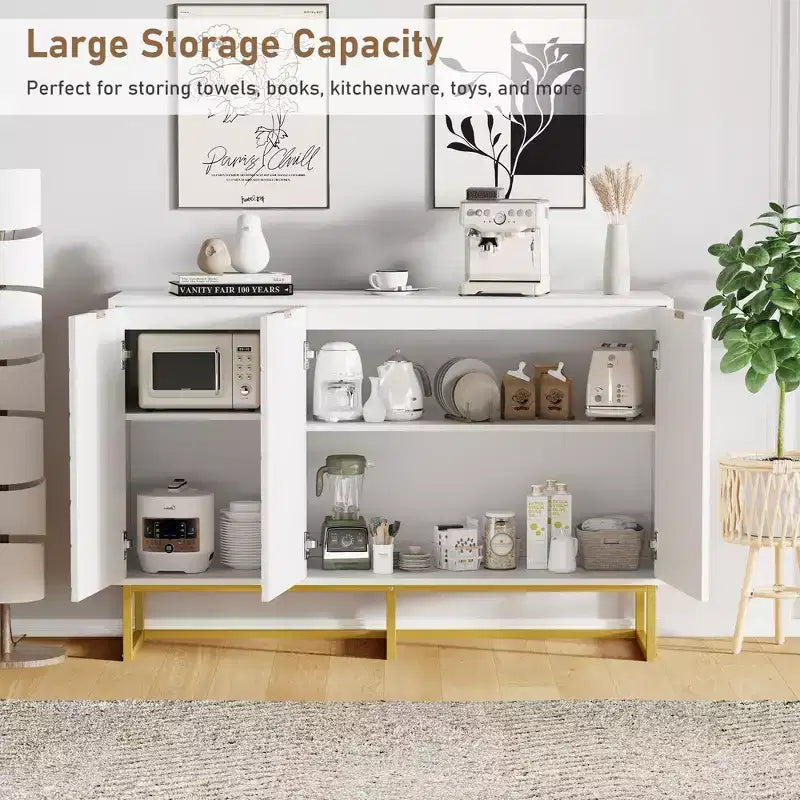 Mobile credenza moderno da 80 cm, armadietto contenitore in legno con ante a spina di pesce e ripiano, tavolo consolle credenza per sala da pranzo e soggiorno