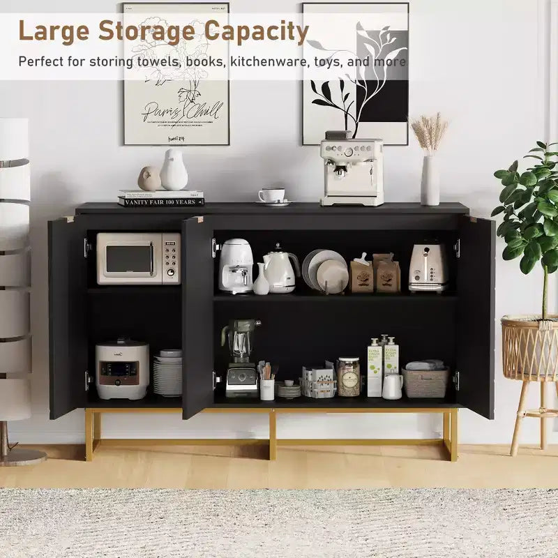 Mobile credenza moderno da 80 cm, armadietto contenitore in legno con ante a spina di pesce e ripiano, tavolo consolle credenza per sala da pranzo e soggiorno