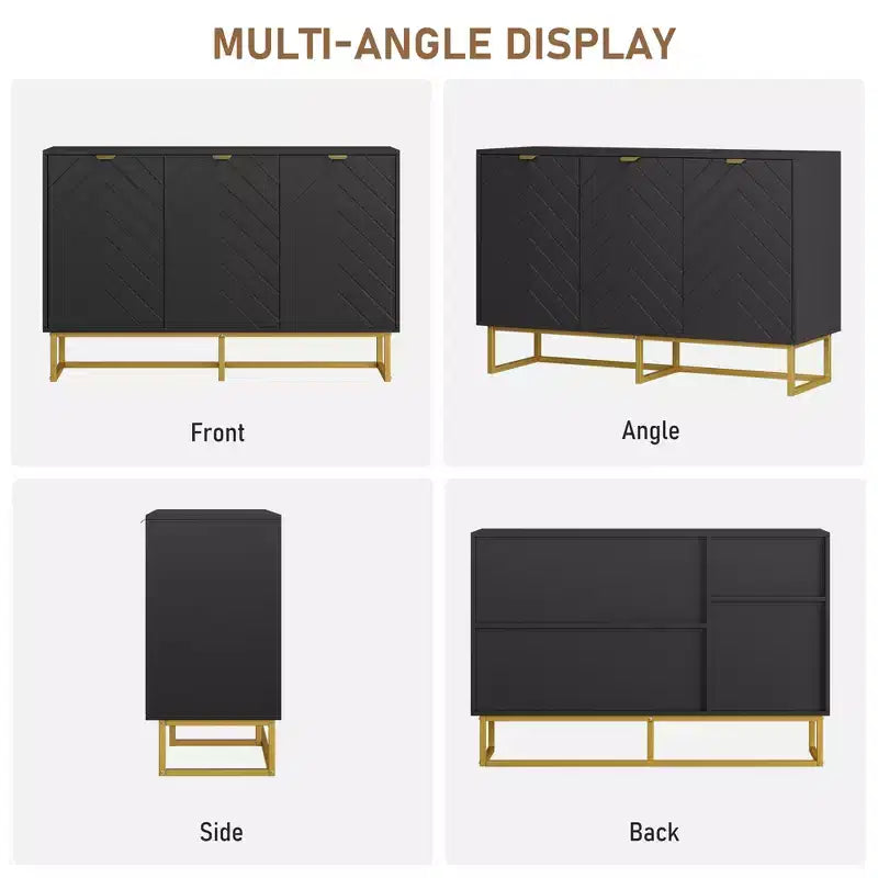Mobile credenza moderno da 80 cm, armadietto contenitore in legno con ante a spina di pesce e ripiano, tavolo consolle credenza per sala da pranzo e soggiorno