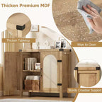 COZONY Meuble Buffet en Rotin avec Tiroir, Meuble de Rangement Bohème de Style Ferme avec Bar à Café pour Salle à Manger, Salon, Couloir, Naturel