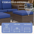 Set da conversazione per patio EAGLE PEAK Ocean Vista da 5 pezzi, in vimini marrone screziato, con poltrone girevoli e divanetto