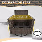 Set da conversazione per patio EAGLE PEAK Ocean Vista da 5 pezzi, in vimini marrone screziato, con poltrone girevoli e divanetto