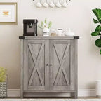 Credenza a buffet da fattoria piccola GustoWave con 2 ante e ripiani regolabili, mobili console d'ingresso d'accento