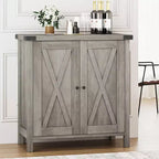 Credenza a buffet da fattoria piccola GustoWave con 2 ante e ripiani regolabili, mobili console d'ingresso d'accento