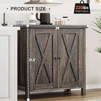 Credenza a buffet da fattoria piccola GustoWave con 2 ante e ripiani regolabili, mobili console d'ingresso d'accento