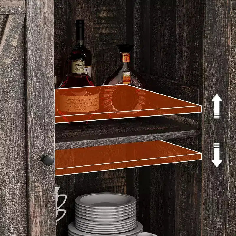 Credenza a buffet da fattoria piccola GustoWave con 2 ante e ripiani regolabili, mobili console d'ingresso d'accento