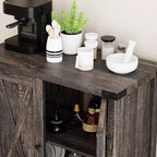 Credenza a buffet da fattoria piccola GustoWave con 2 ante e ripiani regolabili, mobili console d'ingresso d'accento