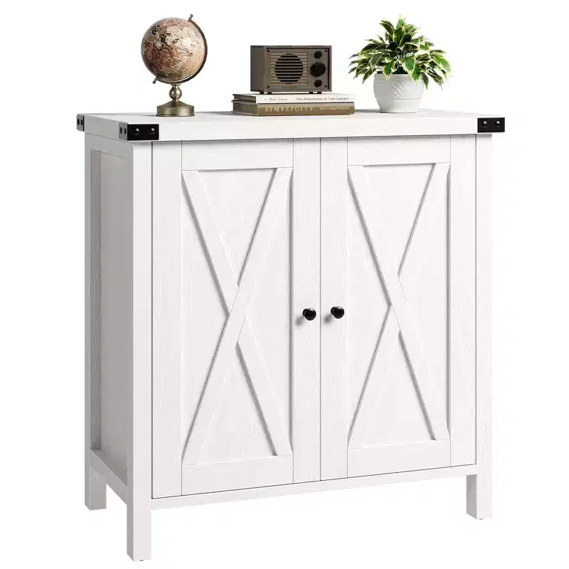 Credenza a buffet da fattoria piccola GustoWave con 2 ante e ripiani regolabili, mobili console d'ingresso d'accento